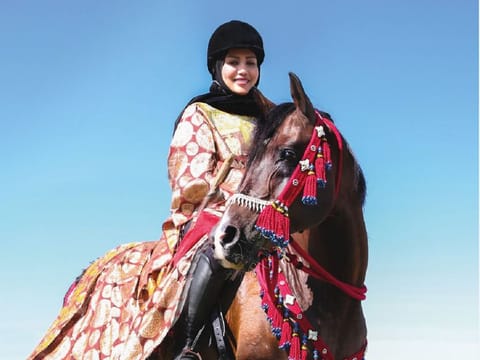 Amal Mohammad Al-Shihhi photographed for the Zay Initiative’s ‘Draped in Heritage’ exhibition at Expo 2020 Dubai. 