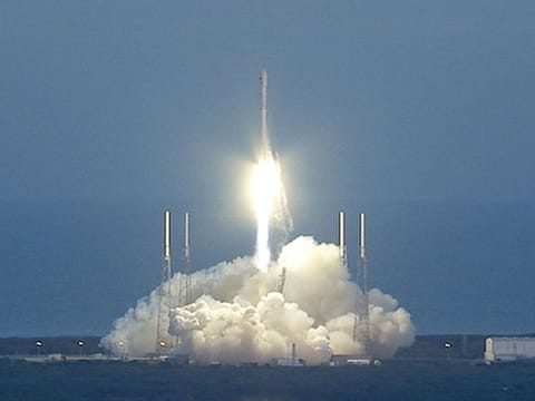This NASA handout file photo taken on February 11, 2015 shows NOAA's DSCOVR satellite launching from Cape Canaveral Air Force Station in Florida.