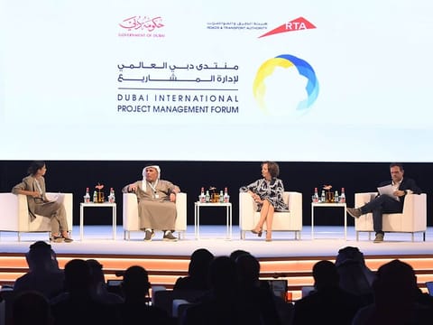Mattar Al Tayer, director general and chairman of the Board of Executive Directors at Roads and Transport Authority (RTA), during a panel discussion titled ‘Sustainability and Mobility Projects’ at the 7th Dubai International ProjectManagement Forum (DIPMF), organised by RTA, on Thursday at Expo 2020 Duba