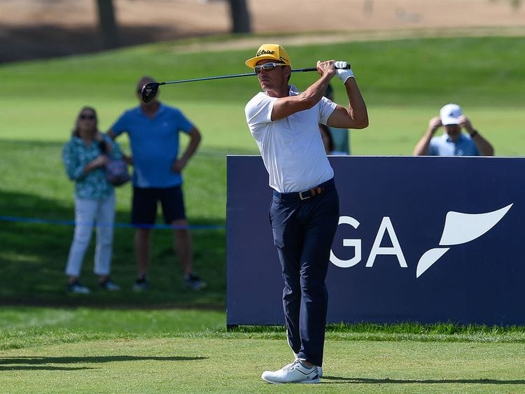 Rafa Cabrera Bello in action on Day 4 of the Dubai Desert Classic
