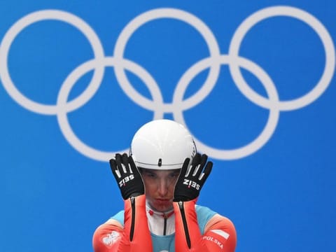 Back from the brink: Poland's Mateusz Sochowicz takes part in the men's singles luge training session at the Yanqing National Sliding Centre in Yanqing ahead of the Beijing 2022 Winter Olympics. Games. 