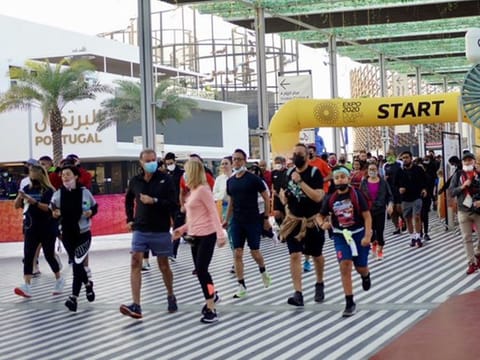 Participants at the Terry Fox Run in Dubai today. 