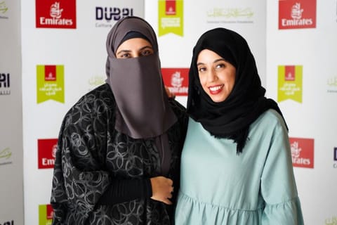 Maitha Al Khayat (left) with Ebtisam Al Beiti.