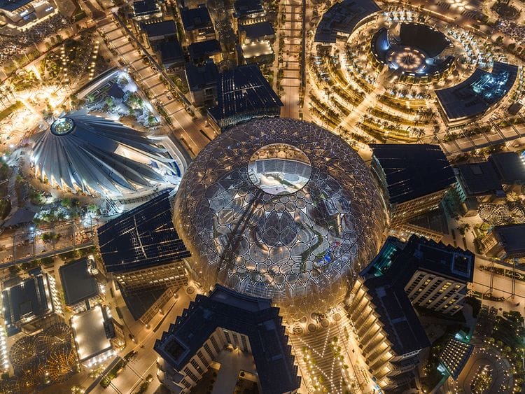 Stock - Aerial view of Al Wasl, part of the future District 2020.