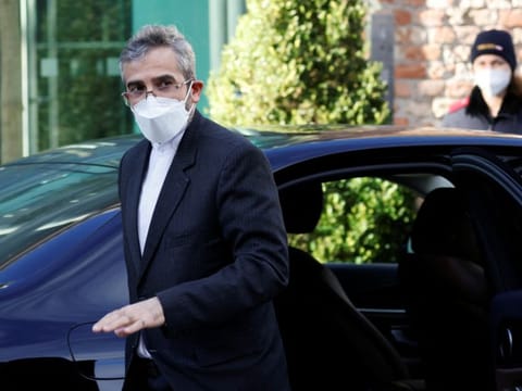 Iran's chief nuclear negotiator Ali Bagheri Kani arrives at Palais Coburg where closed-door nuclear talks with Iran take place in Vienna, Austria, February 8, 2022. 