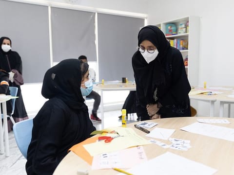  Sheikha Jawaher bint Mohammed Al Qasimi met with students at the centre to understand their needs