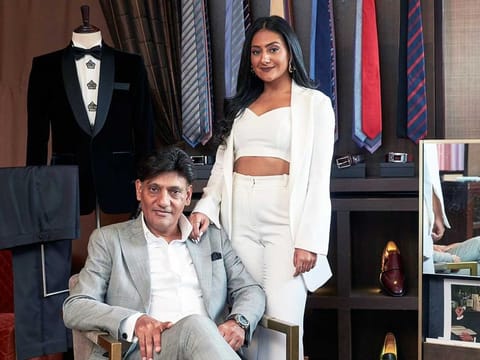 Kamlesh with his daughter Disha in Dubai.