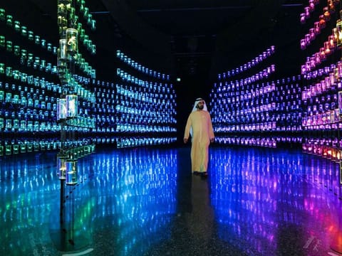 His Highness Sheikh Mohammed bin Rashid Al Maktoum at the Museum of the Future in Dubai today.