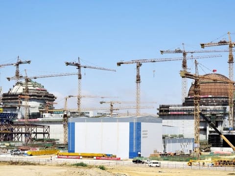 The photo shows the construction of the K-2 and K-3 nuclear power plants near Karachi, Pakistan. 