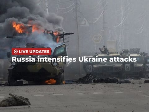 Ukrainian servicemen take positions at the military airbase Vasylkiv in the Kyiv region, Ukraine.