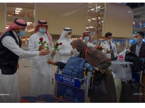 Umrah pilgrims arrive at the King Abdulaziz airport in Jeddah in a file photo. 