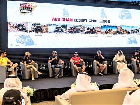 The press conference for the 31st edition of the Abu Dhabi Desert Challenge included nine-times World Rally Champion Sebastien Loeb, defending champion Nasser Al Attiyah, and Stephane Peterhansel, who has won the event six times on four wheels as well as once on two wheels.
