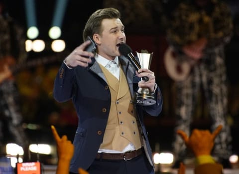 Morgan Wallen accepts the award for album of the year for "Dangerous: The Double Album" at the 57th Academy of Country Music Awards on Monday, March 7, 2022, at Allegiant Stadium in Las Vegas.