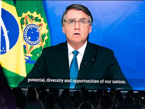 Brazil President Jair Bolsanaro addresss delegates at GBF through a recorded message