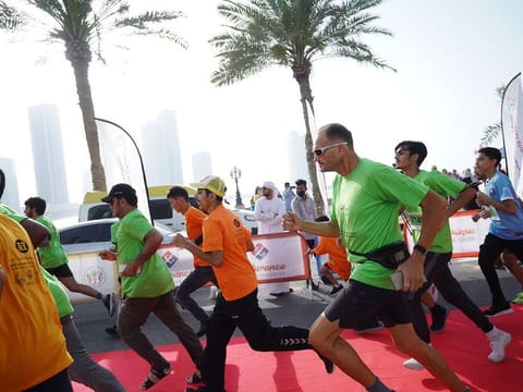 A number of sports figures, doctors, and health specialists also took part in the event, which was held along Al Mamzar Beach