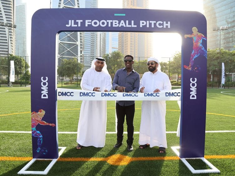 AC Milan legend Clarence Seedorf opens the JLT Football Pitch