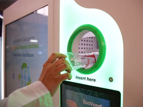Each plastic bottle with capacity of 600 millilitres or less will earn one point. Each point equals 10 fils