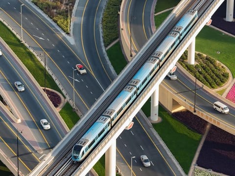 A general view of a Dubai Metro train. 39% survey respondents said capped fares would encourage them to take public transit more often than a non-fare capped system.