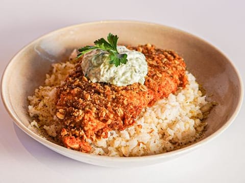 Gluten-free recipe for one-pot pistachio chicken with coconut rice