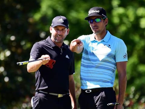 Rafa Cabrera Bello (right) and Sergio Garcia played in the Zurich Classic on the same golf course, TPC Louisiana, par 72, 7,425 yards, in 2018.
