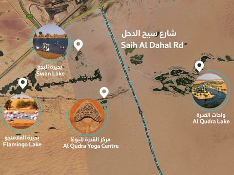 The project aims to ease mobility to the oasis on both sides of the road, desert areas and Mohammed bin Rashid Al Maktoum Solar Park