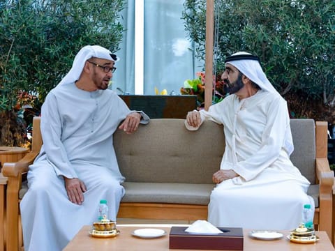 His Highness Sheikh Mohammed bin Rashid Al Maktoum [R], Vice President and Prime Minister of the UAE and Ruler of Dubai, today met with His Highness Sheikh Mohamed bin Zayed Al Nahyan [L], Crown Prince of Abu Dhabi and Deputy Supreme Commander of the UAE Armed Forces