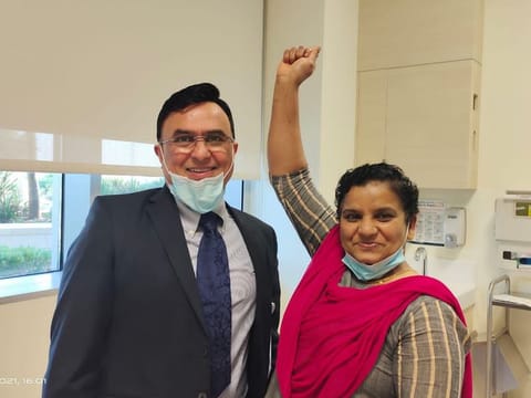 Bindumol Raman (right) with Dr Ravi Kumar Trehan