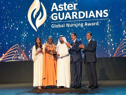 First ever Aster Guardian Global Nursing award winner Kenyan nurse Anna Qabale Dubai in May this year.