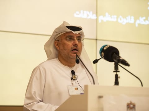 Minister of Human Resources and Emiratisation Dr Abdul Rahman Al Awar addressing a media briefing about the incentives in Dubai on Tuesday