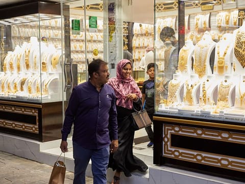 Gold sees strong trade at the Gold Souk in Dubai.