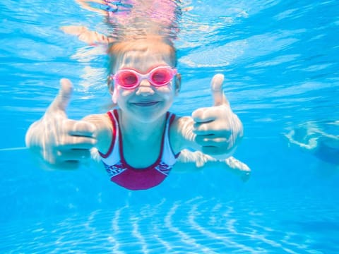 Teach children to swim at a young age - it's not only good exercise but also will keep them safe in the pool. 