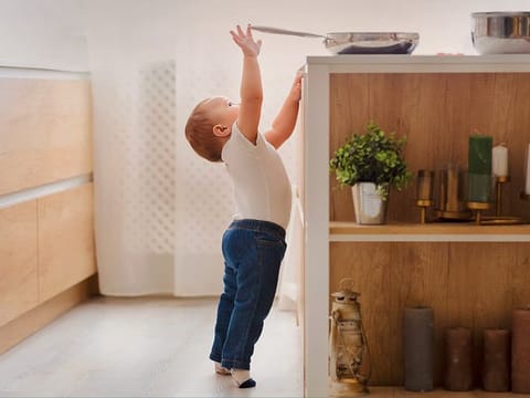 Keeping potentially dangerous items out of children's reach is among the safety tips