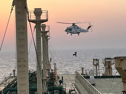 A Dubai Police Air Wing operation in progress.