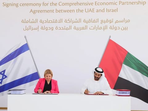 The full value of CEPA will cover more than just trade, and extend to investments, the in- and outflow of technology transfers, and boost the startup space. (File photo of UAE signing CEPA with Israel)