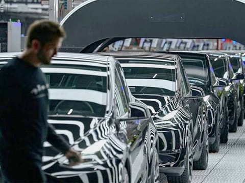 File photo: Model Y cars are pictured during the opening ceremony of the new Tesla Gigafactory for electric cars in Gruenheide, Germany, March 22, 2022.