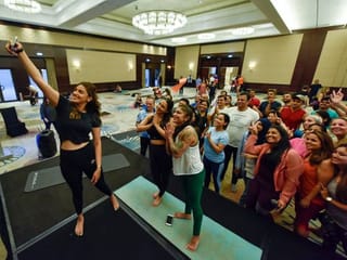 Siblings Anushka and Akansha Ranjan celebrate 'International Yoga Day' With Gulf News 