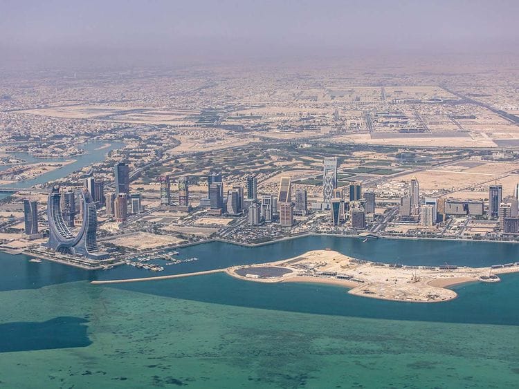 Stock Doha Qatar skyline