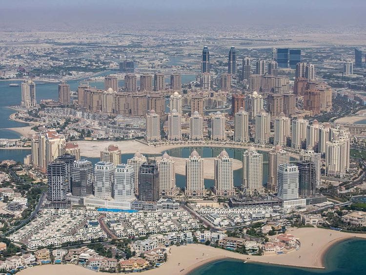 Stock Doha Qatar skyline