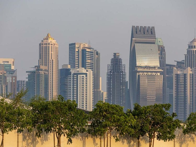 Stock Doha Qatar skyline