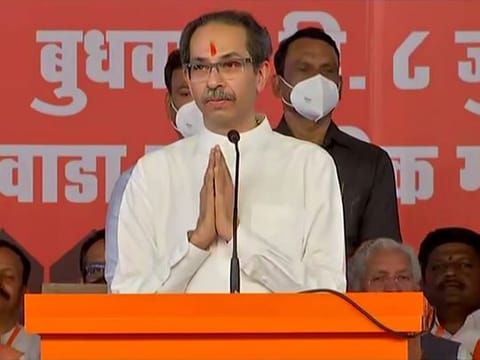 Uddhav Thackeray addresses a public rally in Aurangabad. The Maharashtra chief minister should be lauded since his government survived 31 months despite persistent BJP attempts to topple him.