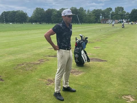 Dubai-based Rafa Cabrera Bello hosting a BMW sponsor's clinic after round two at the BMW International Open.