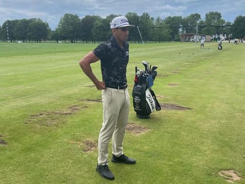 Dubai-based Rafa Cabrera Bello hosting a BMW sponsor's clinic after round two at the BMW International Open.
