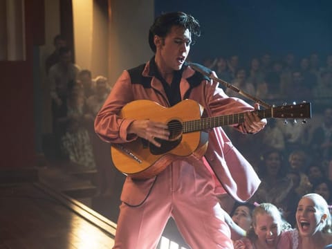 Austin Butler in a scene from "Elvis."