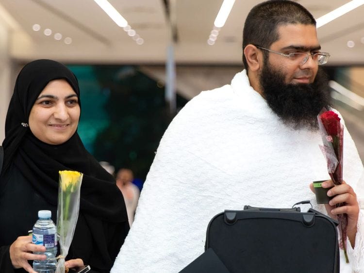 Pilgrims from Europe arrive at the King Abdul Aziz airport in Jeddah. 