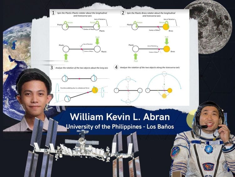 Kevn Abran (left) of the University of the Philippines,  Japan Aerospace Exploration Agency (JAXA) astronaut Koichi Wakata later this year. 