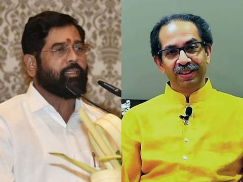 Eknath Shinde and Uddav Thackeray. BJP has succeeded in creating a parallel Shiv Sena power centre outside the Thackeray household and ensured that the regional force will be mired in a likely legal battle to prove who is the real Shiv Sena.
