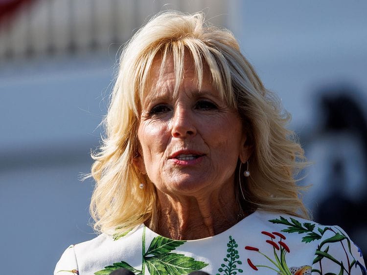  “Glad to see you finally know what a woman is,” Volesky tweeted in response to Jill Biden's (above) tweet.