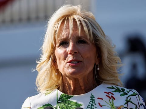  “Glad to see you finally know what a woman is,” Volesky tweeted in response to Jill Biden's (above) tweet.