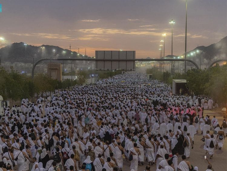 Hajj pilgrims perform the Farewell Tawaf