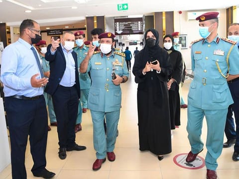  Brigadier Dr Mohammad Saeed Al Hamidi, Director General of Central Operations at RAK Police and other officials at the Belhasa Driving Centre.